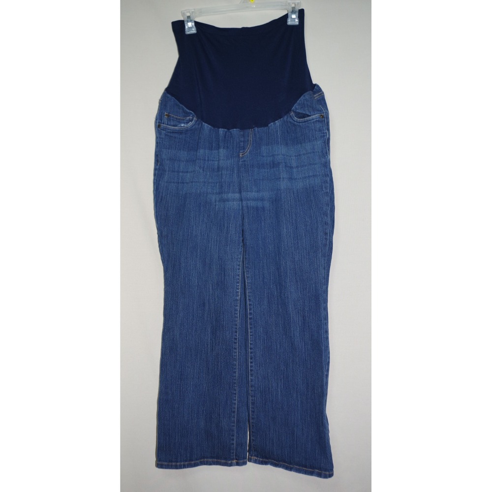 Motherhood Maternity Size 1X Bootcut Jeans Medium Wash Full Belly Panel